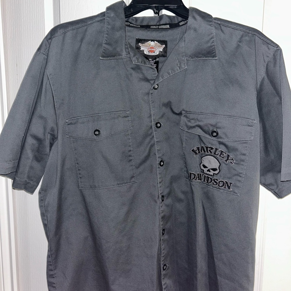 Harley-Davidson Gray button down Men's Shirt